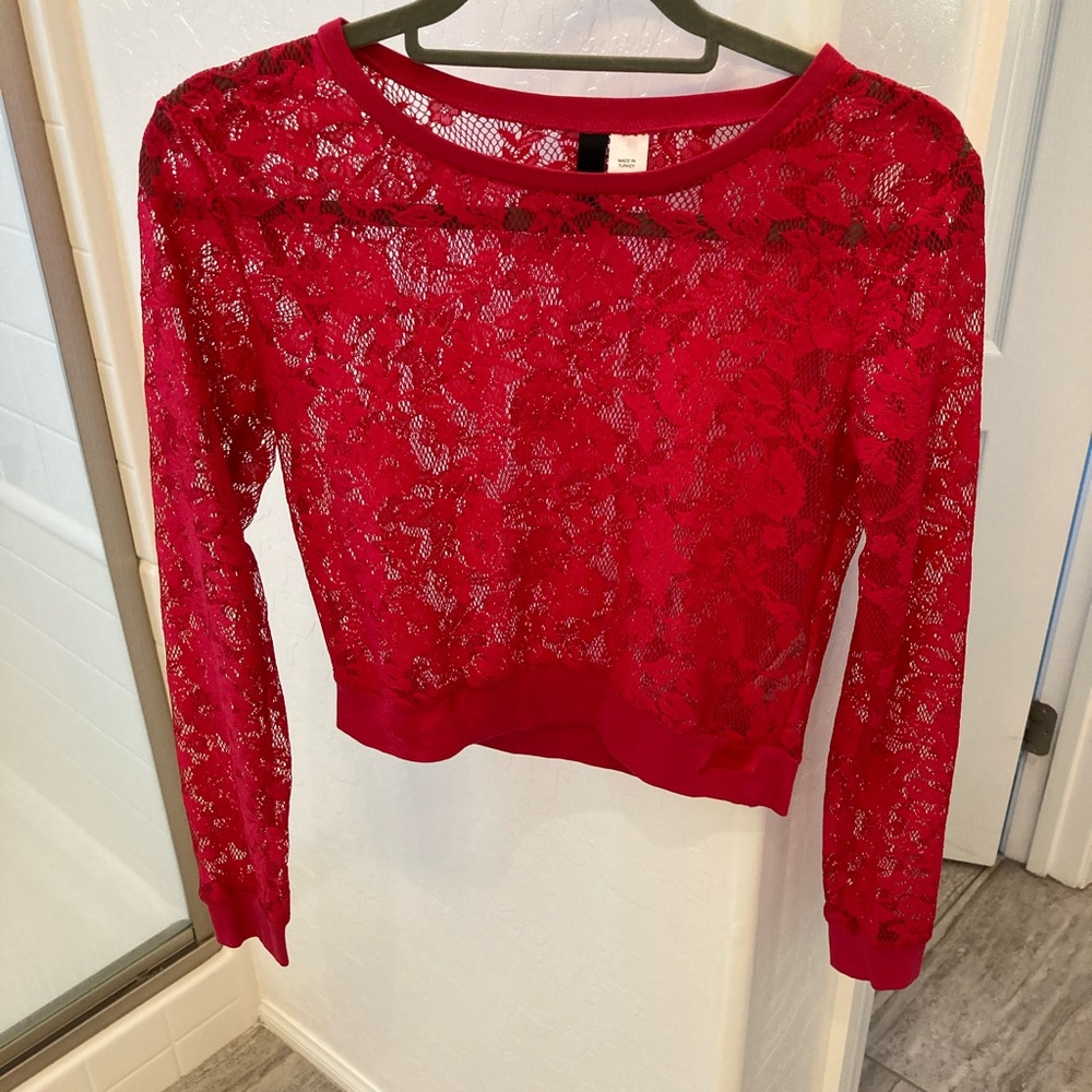 Pink floral crop top